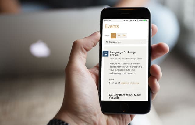 Vue mobile du Tokyo American Club
